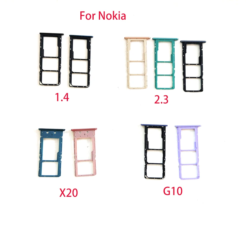 Suporte da bandeja do cartão SIM para nokia 1.4, 2.3, 3.1, 5, 5.1, x5, 7.1 plus, 8.3, x10, x20, g10, slot para cartão micro sd, peças do adaptador, 1 parte