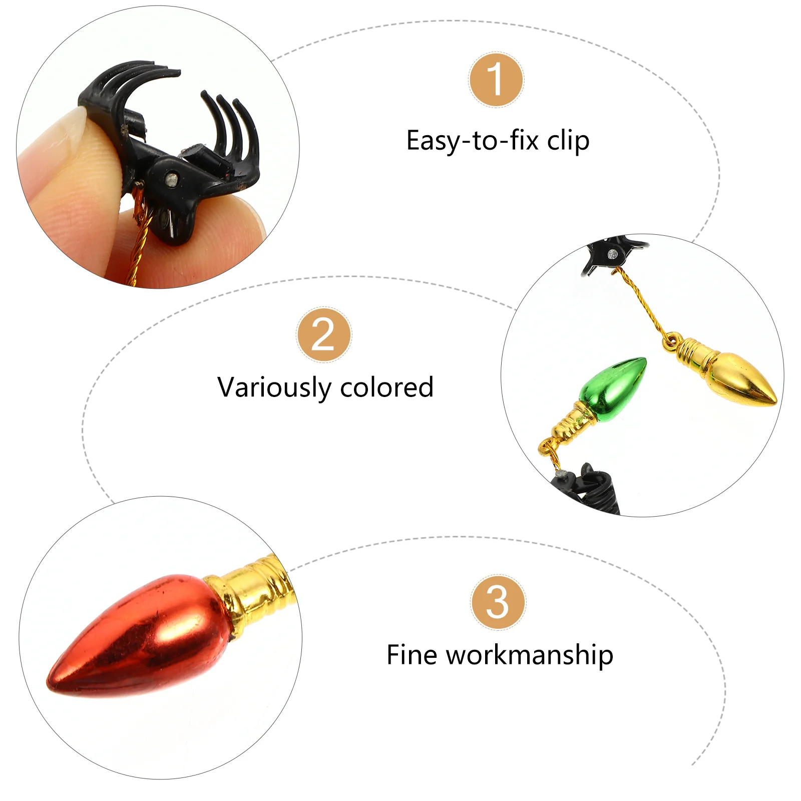 

24Pcs Beard Bell Clips Funny Christmas Beard Ornament Facial Hair Decoration Party Use Christmas Decoration Bell Clip