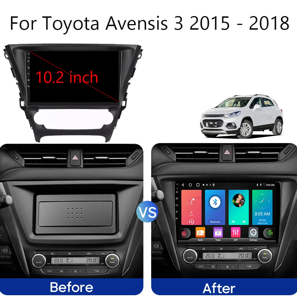 4G For Toyota Avensis 3 2015 - 2018  Android Auto Car Radio Head Unit Multimedia Video Player GPS Navigation 5G WIFI No 2din DVD