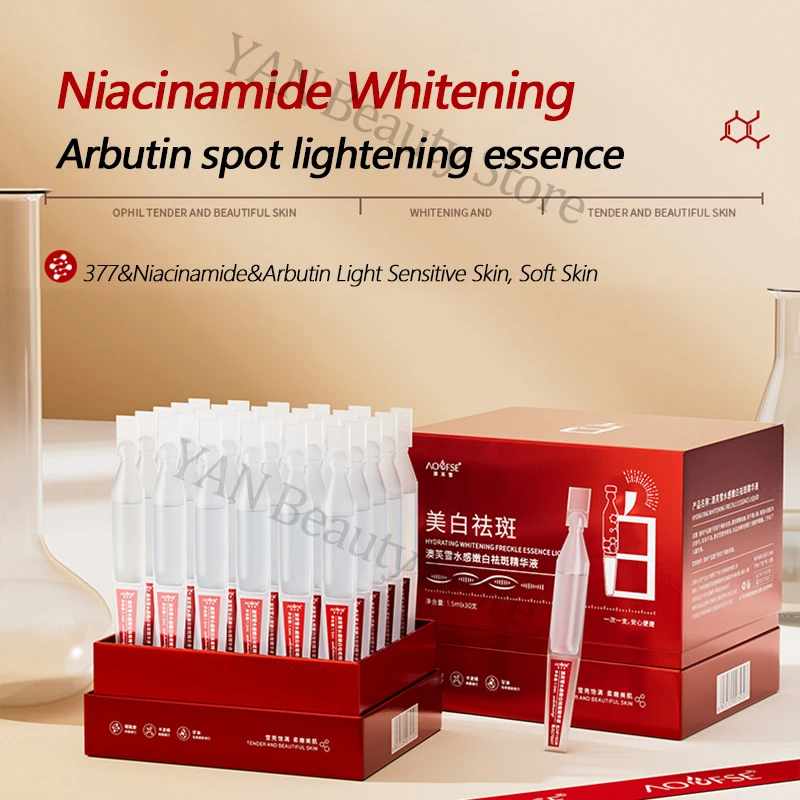 Arbutin Deep Whitening Essence Nicotinamide Gloss Spot Lightening Reduces Melanin Serum Vitamins Shrink Pores Smooth Skin Care