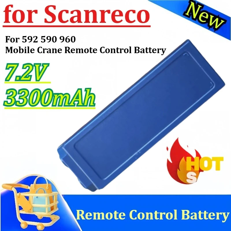 7.2V 3300mAh TYPE 592 590 960 New Replaceable Battery for Scanreco XCMG Crane Remote Control Battery