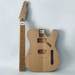 CN217CB317 Personal DIY Guitar Kits Unfinished Tele Electric Guitar Set Body with Neck without Hardwares No Paints See Through