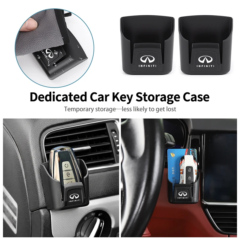 Car Air Vent Key Storage Box ABS Plastic Small Case Cards Holder For Infiniti Q50 FX35 Q30 G37 Q70 QX70 G35 Q60 QX50 QX60 QX80 view 5