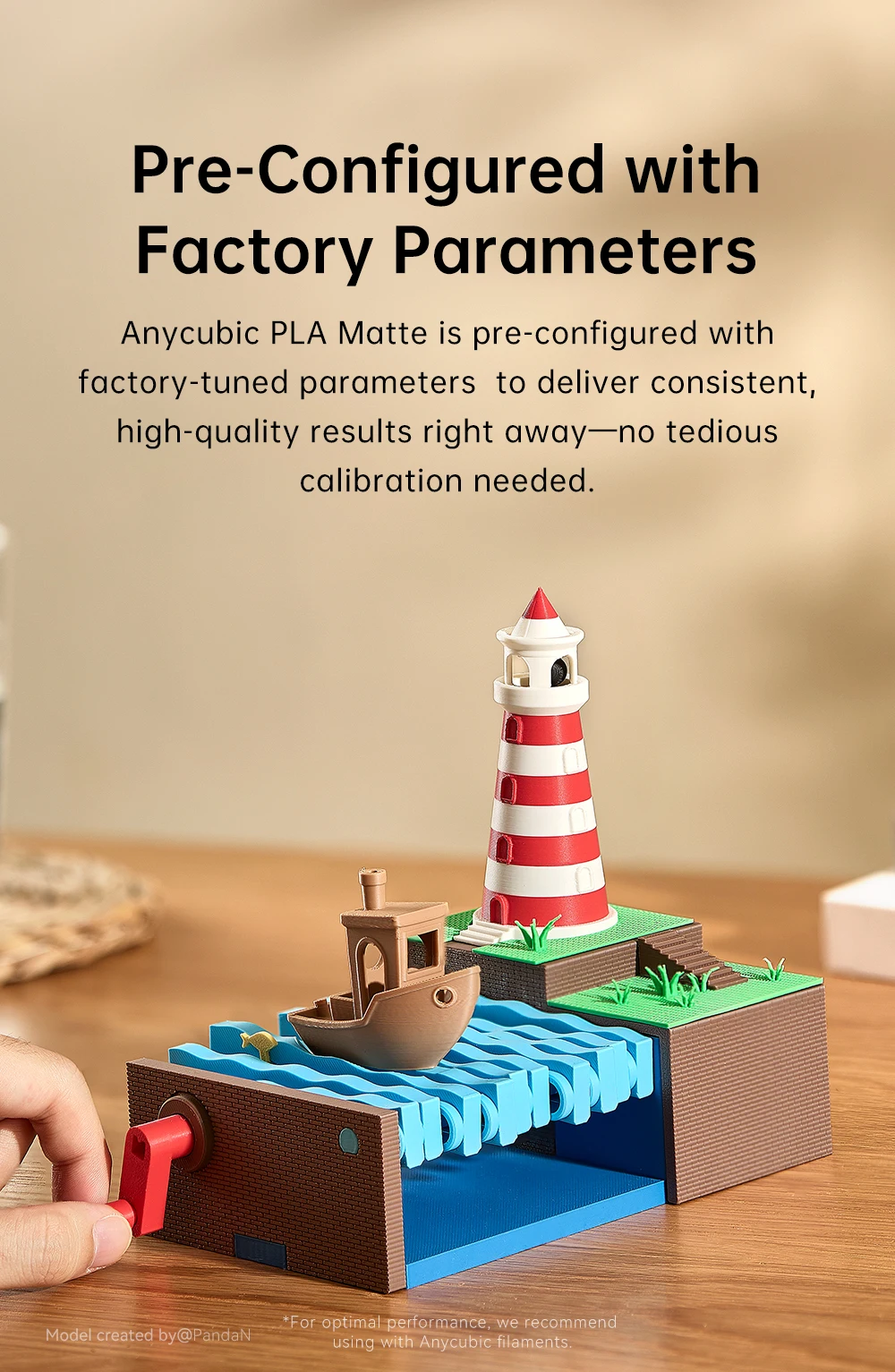 ANYCUBIC Matte PLA 3D-Drucker-Filament 1,75 mm 1 kg/Rolle PLA Mattes Filament 3D-Druckmaterial für Spielzeugmodelldruck – Detail 6