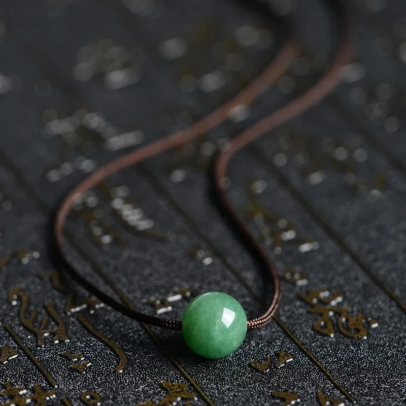 

Ожерелье из бисера авантюрина, зеленый нефритовый кулон, ювелирные изделия для мужчин, женщин и девочек, счастливые украшения