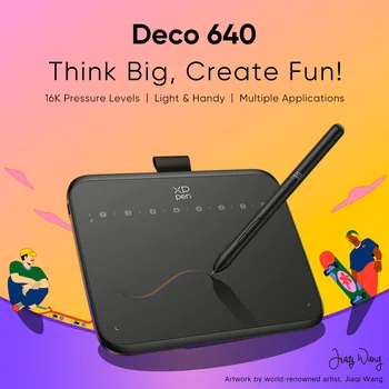 XPPen Deco 640 grafik Tablet 16K basınç seviyeleri 6 inç çizim tableti 8 tuşları ile OSU oyunu Android Windows Mac için 60 Tilt