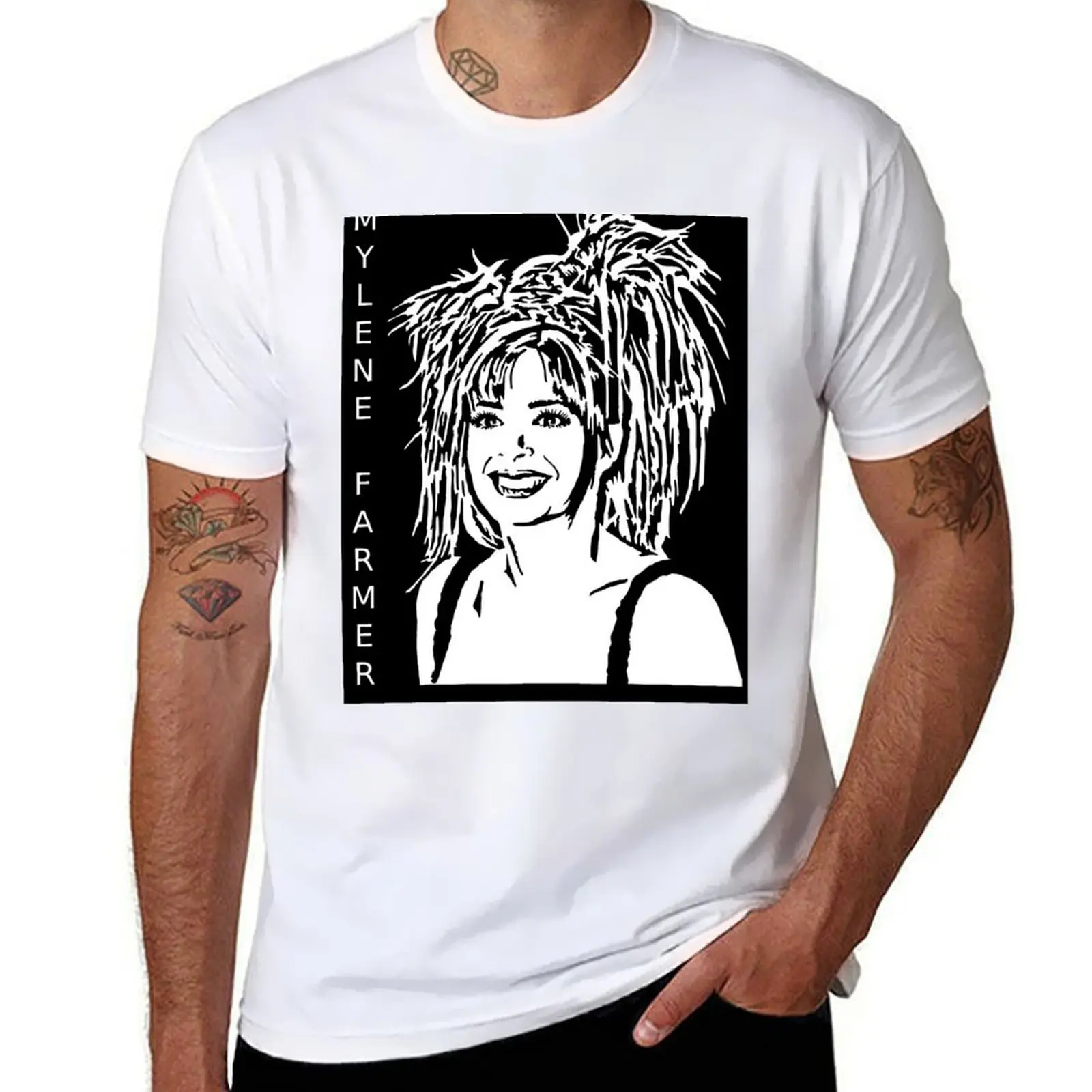

Mylène Farmer T-Shirt cotton t shirts man 100% t shirt man cotton T-Shirt