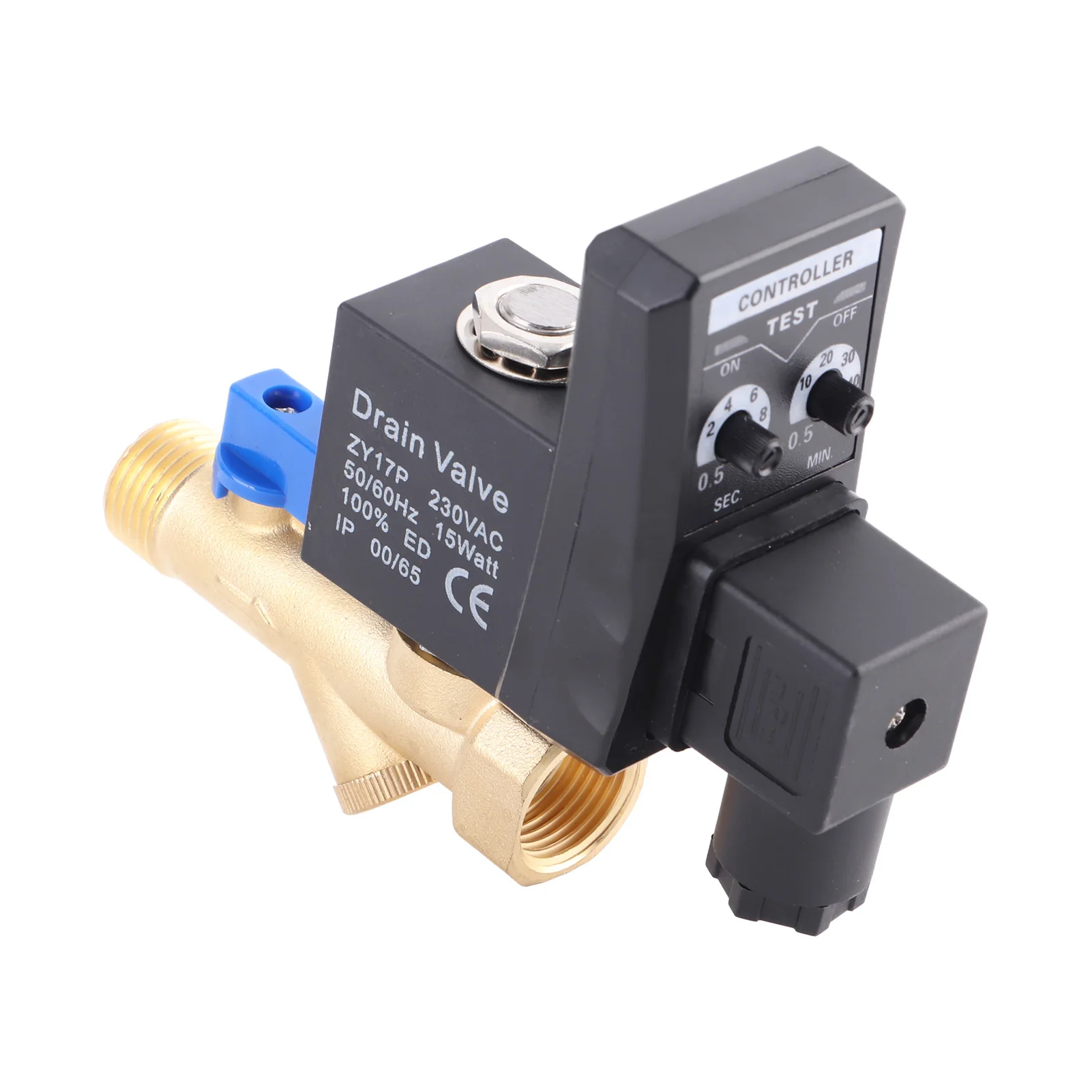 Air Compressor Drain Valve Brass 0-1.6Mpa Electronic Drain Valve Integrated Practical for Condensate Management Air Compressor