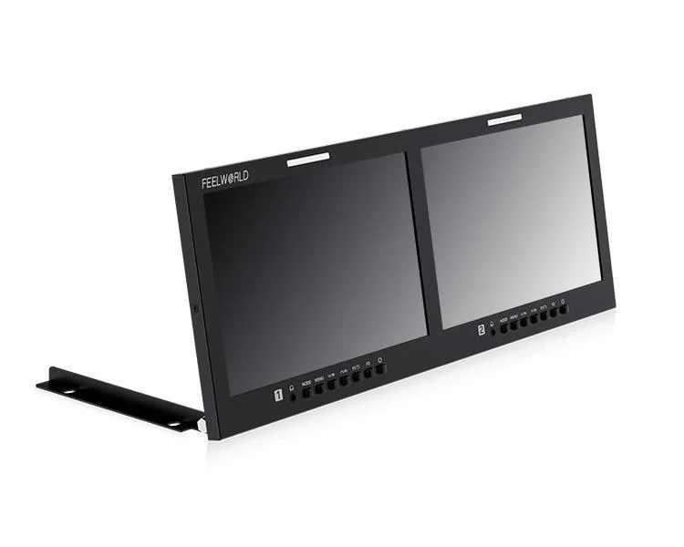 شاشة Feelworld D101 PLUS 10.1 بوصة 4RU Rackmount 4K Full HD شاشة مزدوجة HDMI متوافقة مع SDI 1920x1200IPS للتسجيل