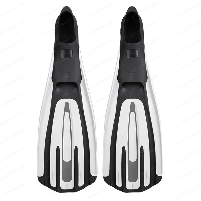 Swimming Snorkeling 3-Color Silicone Rubber Free Diving Lung Flippers Mid-Length Heel-Style Long Flippers