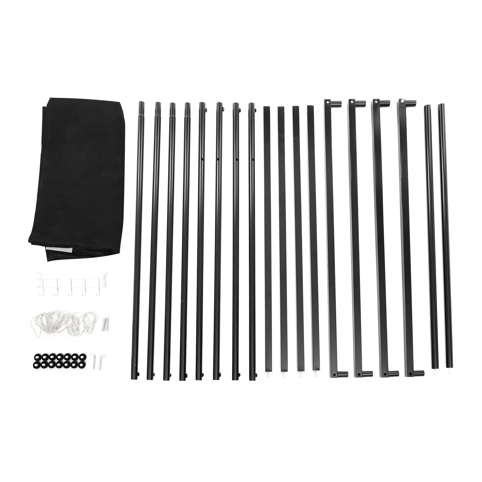 Tragbare Umkleidekabine 1*1*2 m Freistehend Hohe Tragfähigkeit Ankleidezimmer für Bekleidungsgeschäfte Grau/Schwarz – Detail 14