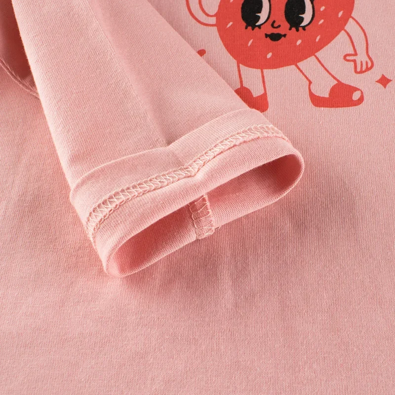 Children\'s Long Sleeved T-shirt 2024 Autumn Girls T Shirt Strawberry Cotton Cartoon Top Kids Clothes Dropshipping