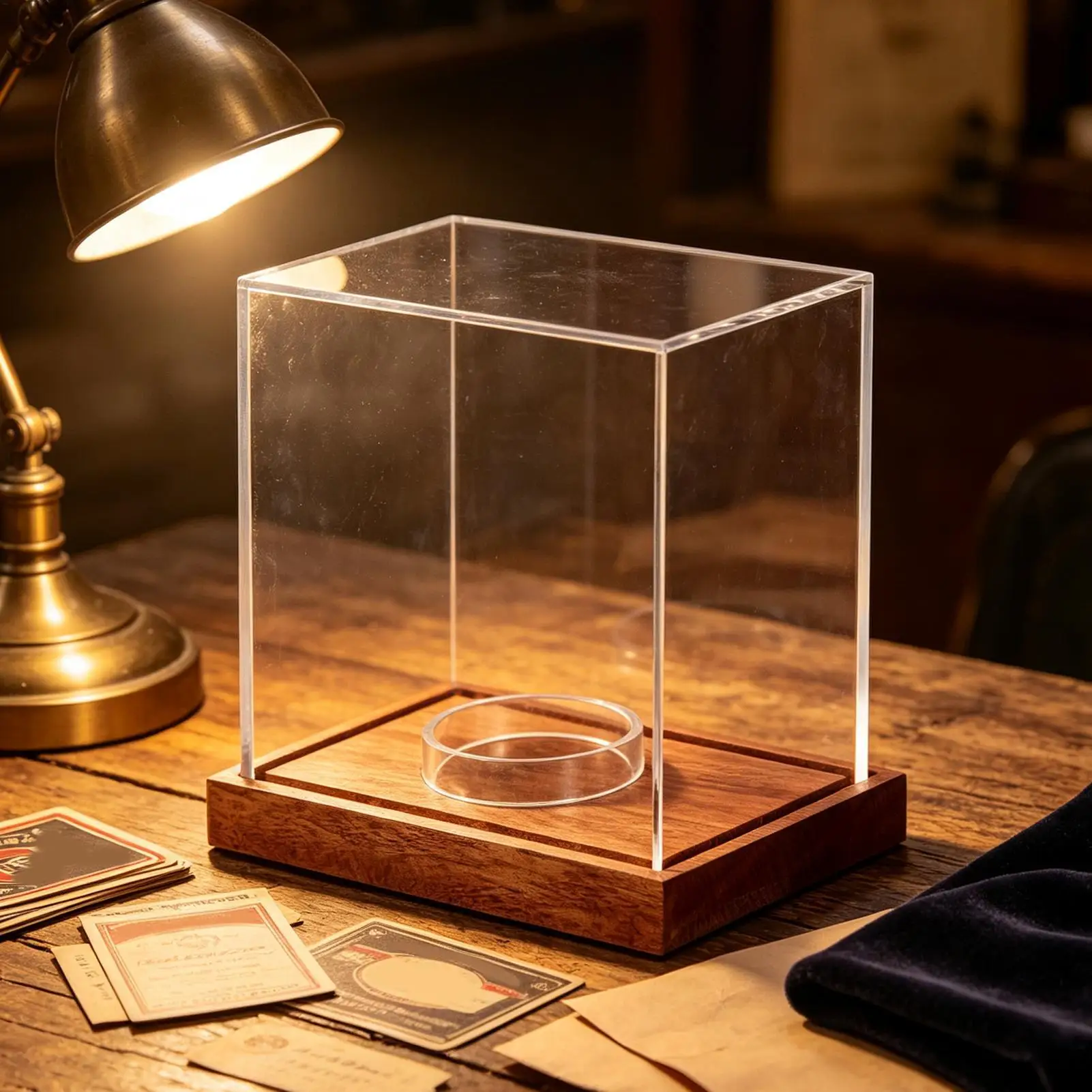 Hockey Puck Display Case Clear Collectibles Holder with Wood Base Acrylic Puck Display Case for Sports Collection Bedroom Shelf