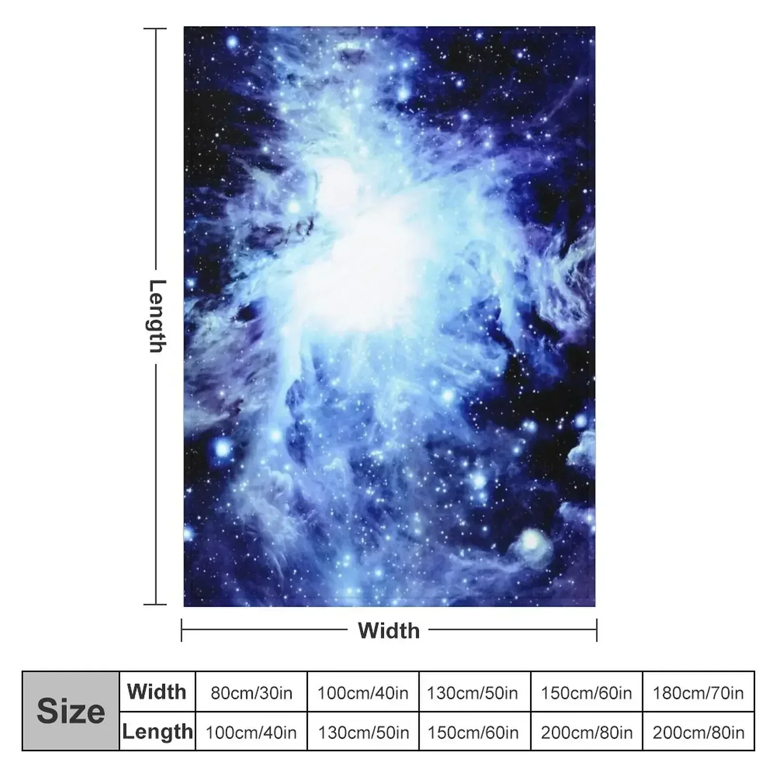 Galaxy Blue Indigo Orion Nebula Throw Blanket Thins for sofa Blankets