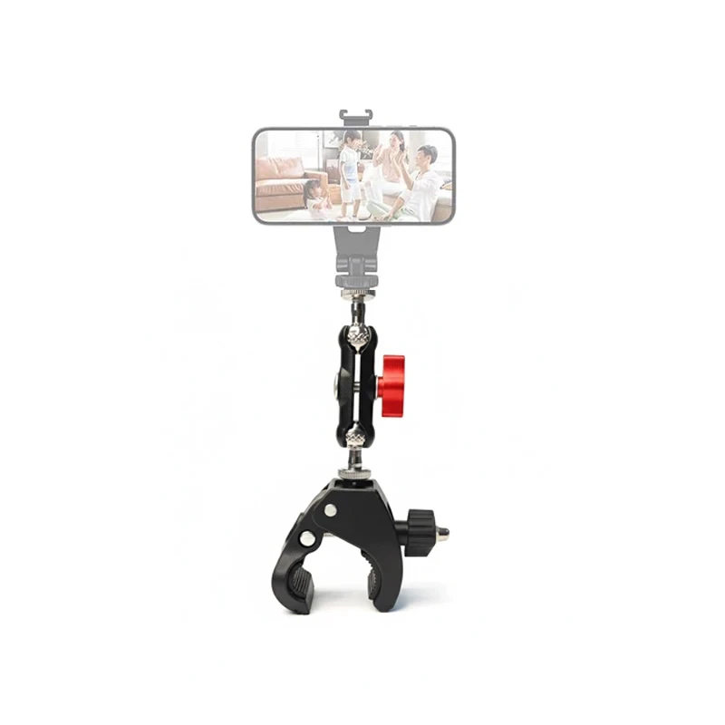 Adjustable Aluminum Alloy Magic Arm Clamp Anti-Slip Pipe Holder Mount for GoPro DJI Action 5 Pro 4 3 Camera Accessories