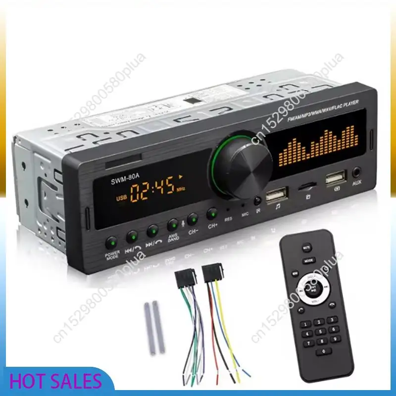 

AB31-SWM-80A Автомобильный радиоприемник Стерео аудио AM FM Bluetooth MP3-плеер SD USB Классическая музыка Приложение Дистанционное управление