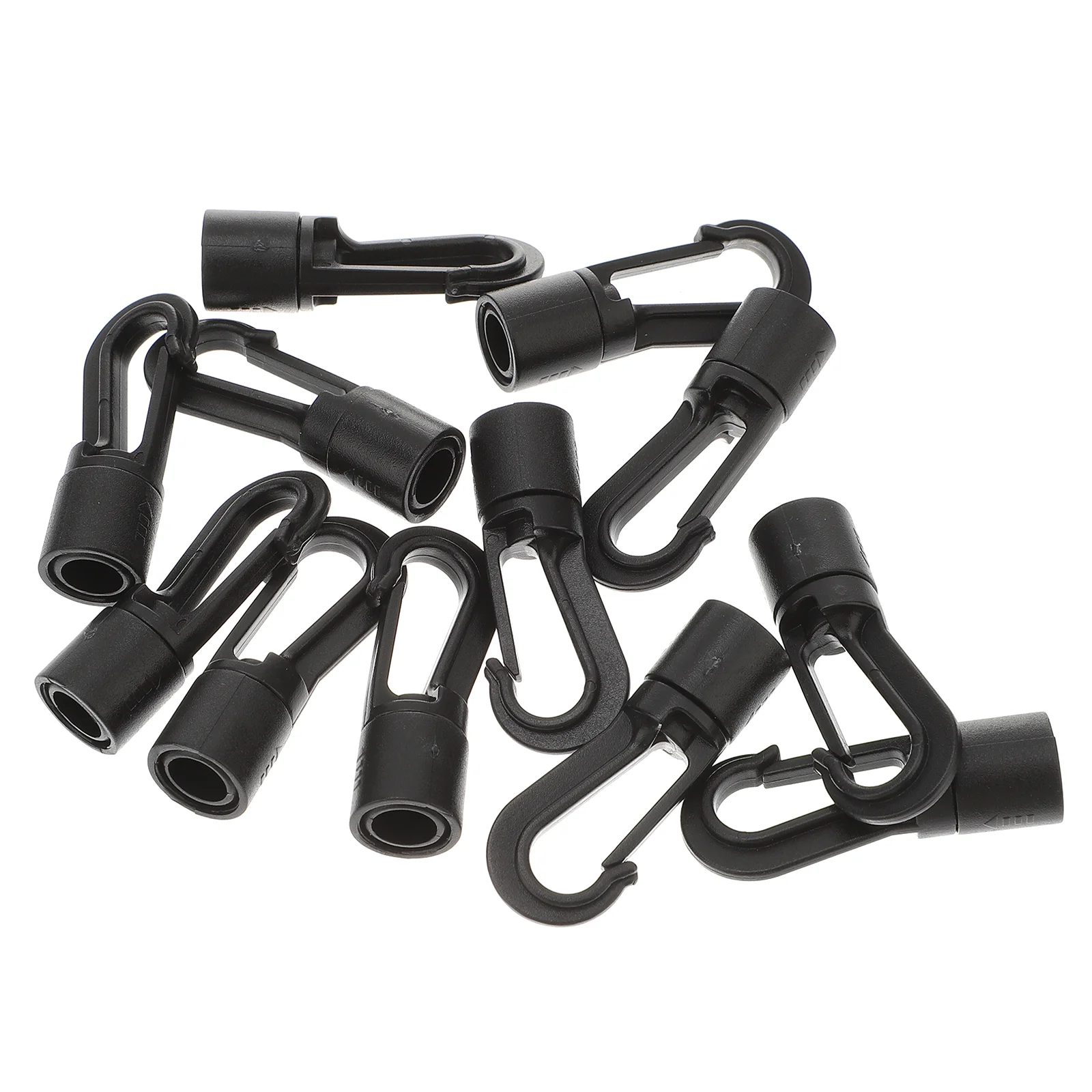 25 Pcs Elastic String Hook Shocks Cord Hooks Plastic Bungee Terminal Ends Black