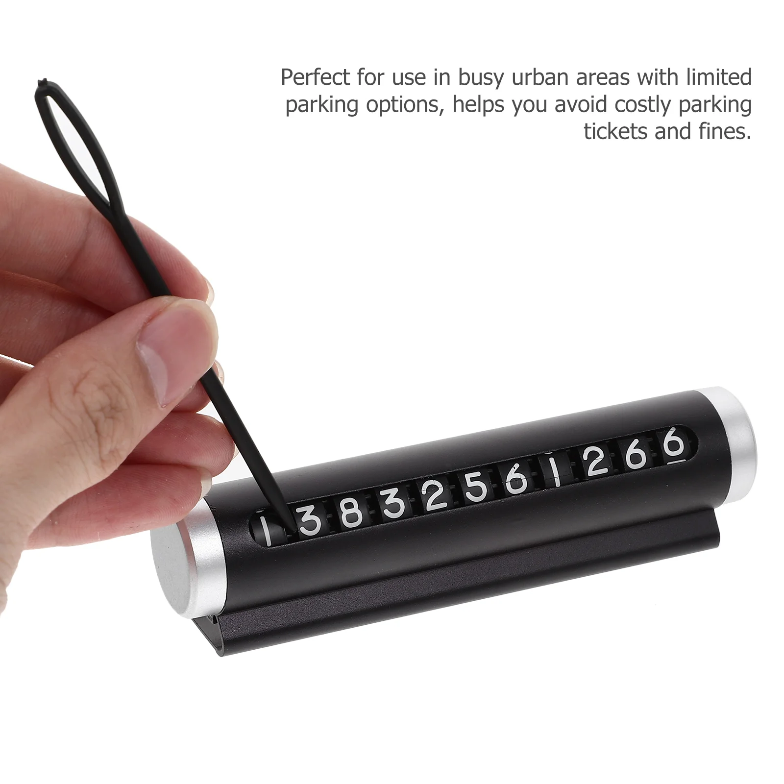 Temporary Parking Card Car Number Phone Aluminum Alloy Plate Black Emergency Easy Install Auto Accessories