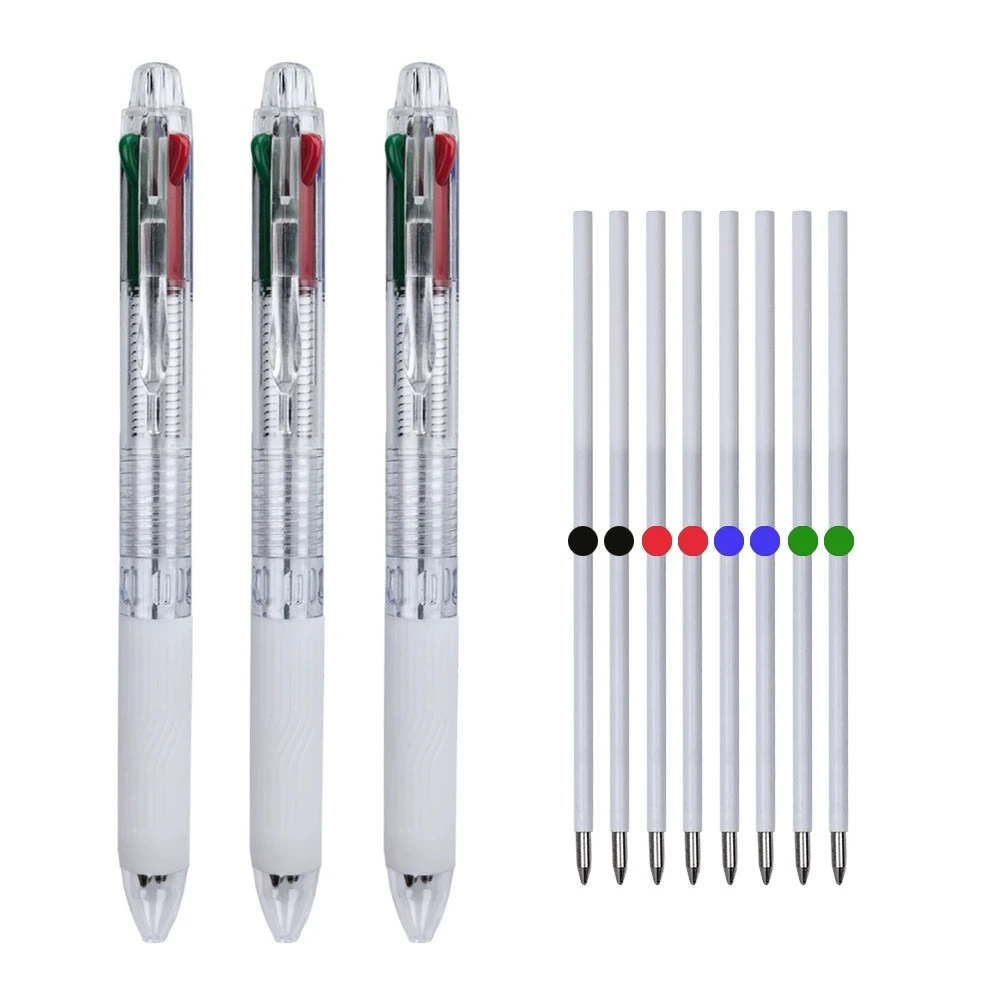 Multicolor Retractable Ballpoint Pen 0.5, 4-in-1 Colored Pens Fine Point Ballpoint With Long-Lasting Ink Pens for  Journaling