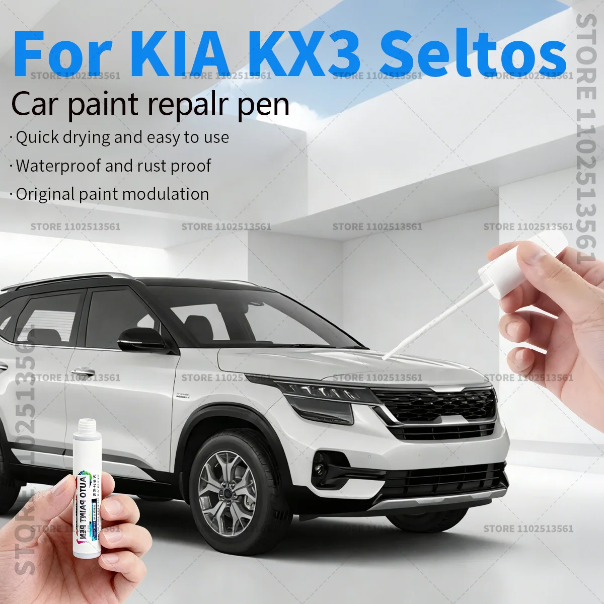 

Ручка-корректор для ремонта лакокрасочного покрытия автомобиля KIA KX3 Seltos 2014-2025 QJ SP2, аксессуары для устранения царапин, цвета: черный, белый, синий, оранжевый, красный, желтый