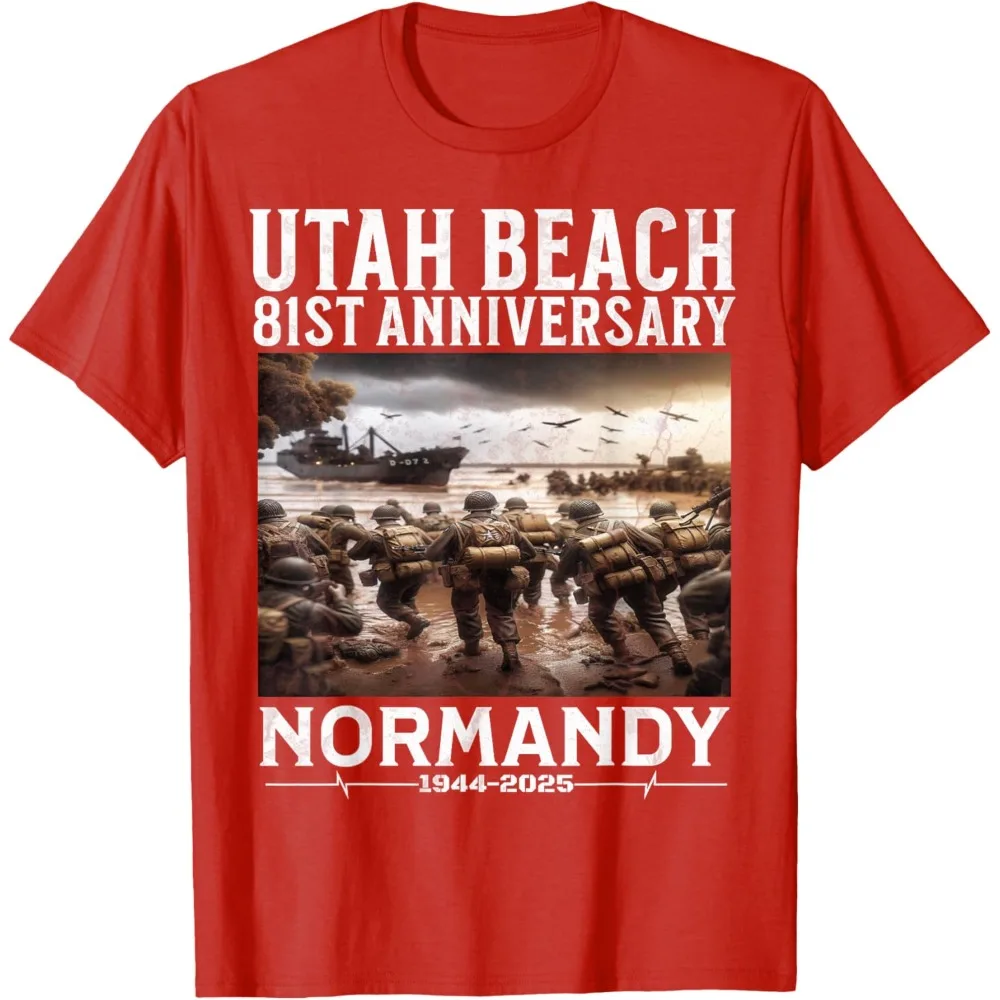 D-Day 81st Anniversary 2025 Normandy D-Day Utah Beach 1944 T-Shirt Summer Breathable Camisetas Nostalgia Retro Tops view 5