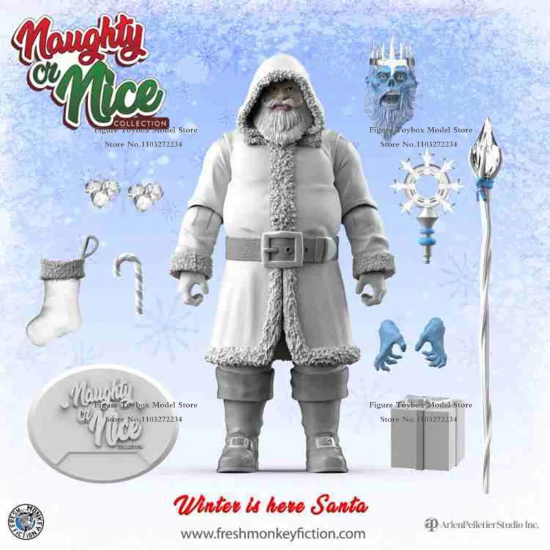 Fresh Monkey Studio Original 1/12 Naughty of Nice Santa figura de acción padre de Navidad Krumpus rojo 6 "modelo de soldado colecciona