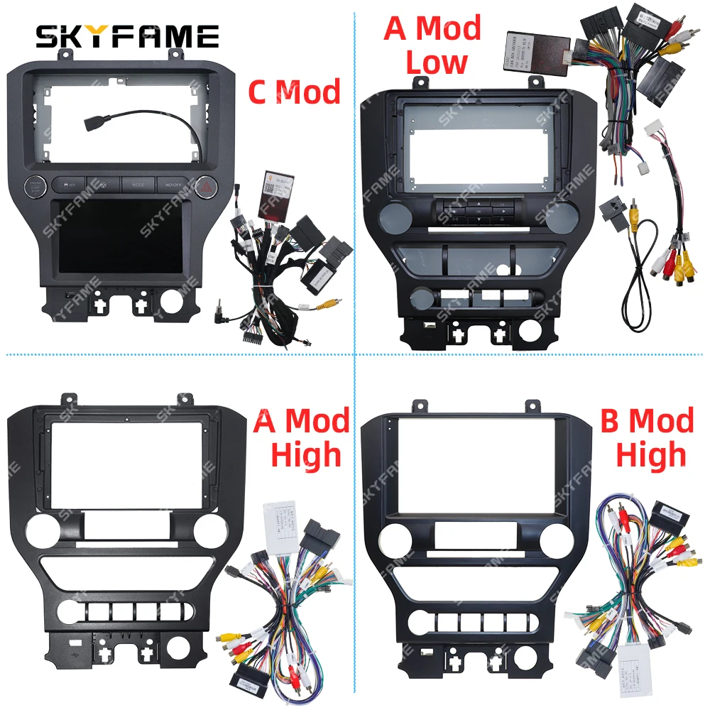 SKYFAME Car Frame Fascia Adapter Canbus Box Decoder Android Radio Dash Fitting Panel Kit For Ford Mustang