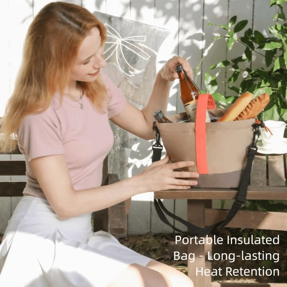 With Handle Lunch Box Bag Thickened Adjustable Straps Food Thermal Tote Large Capacity Waterproof Portable Food Organizer Bag