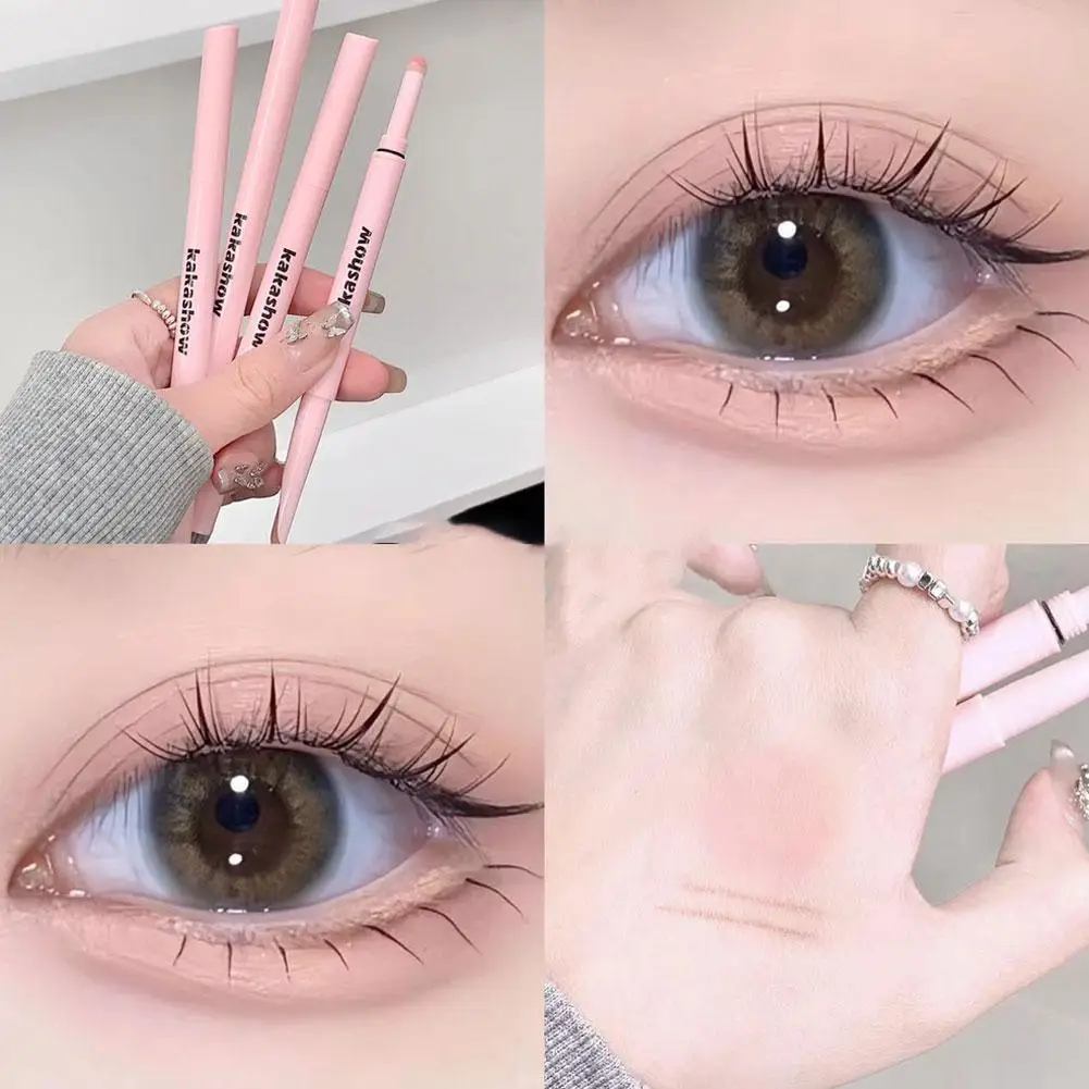 デュアルヘッドアイライナー横たわっているカイコペングリッターマットシャドウハイライター明るく三次元アイシャドウメイクアップ化粧品