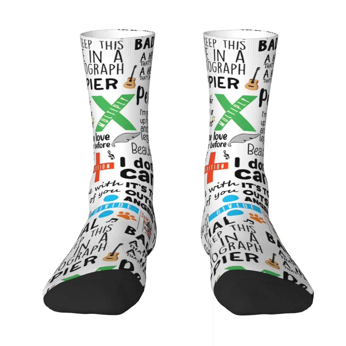 Unisex Men Socks Ed Sheeran Songbook Stockings Autumn Modern Soft Breathable Socks Graphic Running Non Slip Socks