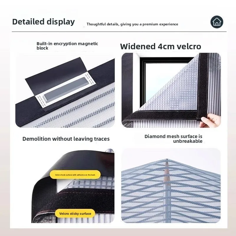 2026Summer mosquito-proof door curtain, room partition curtain, bedroom curtain with magnetic adhesive tape, privacy protection