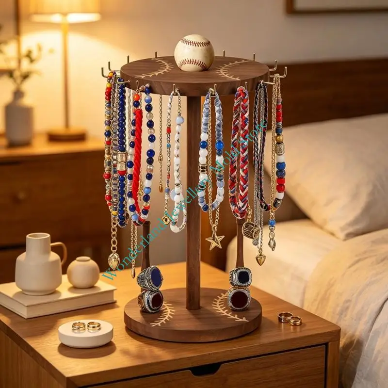 Multifunctional Jewelry Stand Rotating Necklace Display Holder and Metal Texture Suitable for Necklace