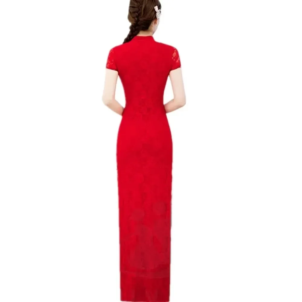 Lace Streetwear Cheongsam Qipao Y2k Dress for Women Summer Women Clothing Vintage Fashion Clothes Casual Elegant Ethnic Style