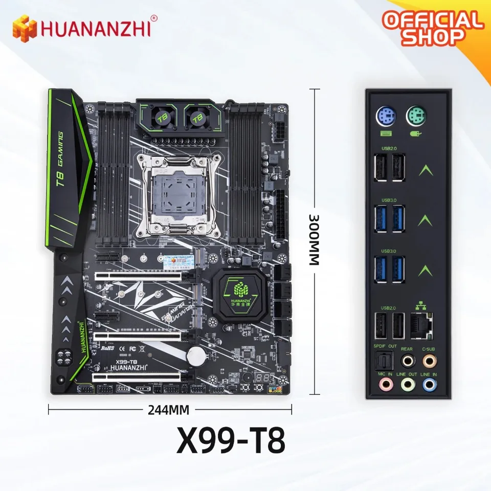 HUANANZHI X99 T8 support LGA2011-3 Xeon E5 V3 V4 8*DDR3 ECC Non
