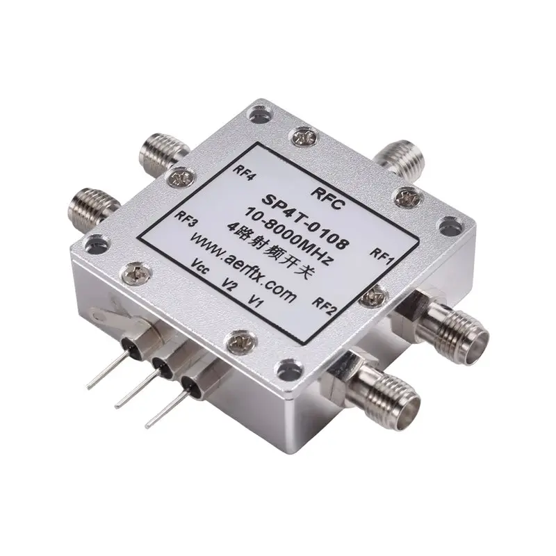 -[A51I Digital]SP4T-0108 For RF Switch 4-Way Electronic Switch For RF Microwave Switch 0.01- 8Ghz 10- 8000Mhz Switching Function