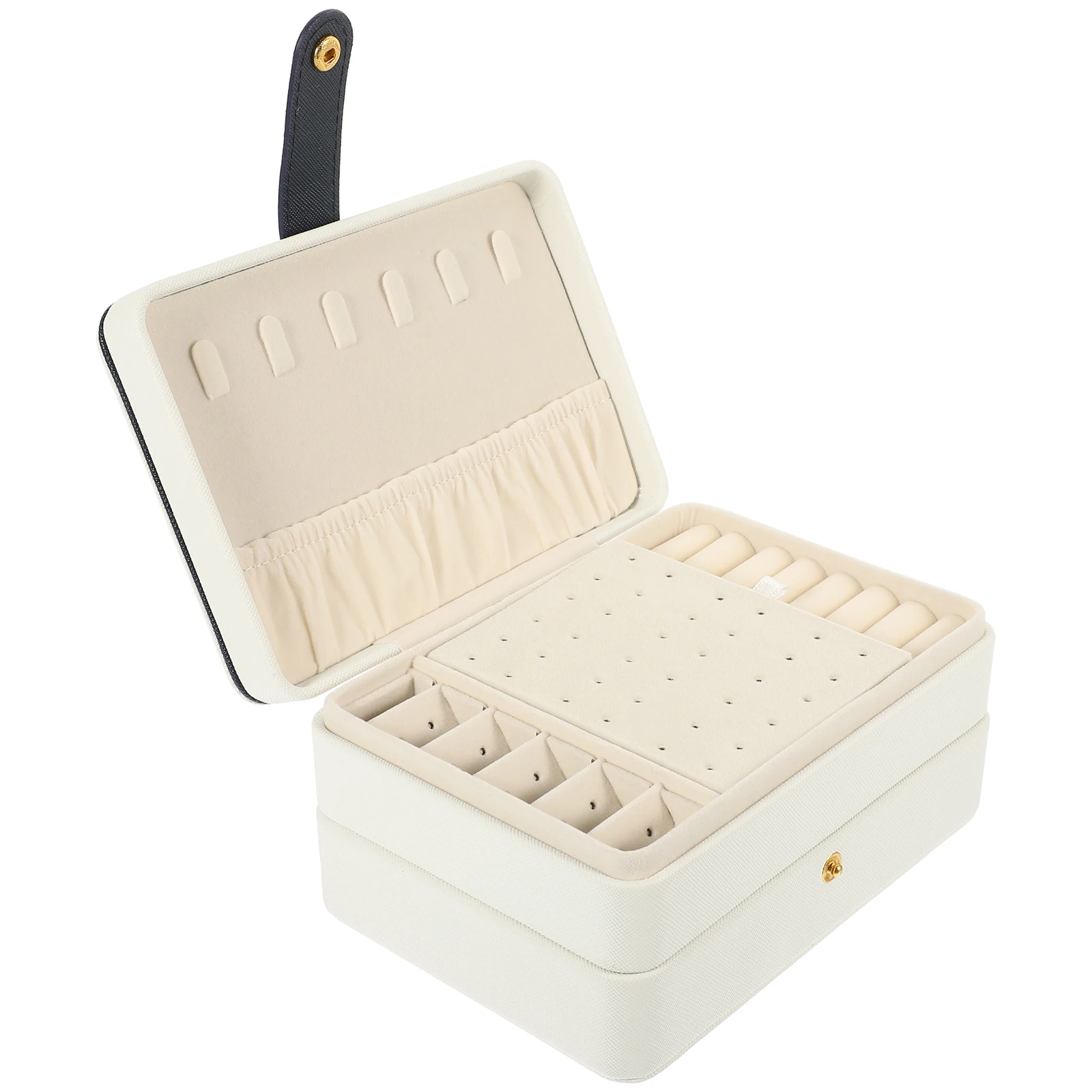 

Multi-layer Jewelry Storage Box Case Boxes for Girl Organizer White Earring Travel