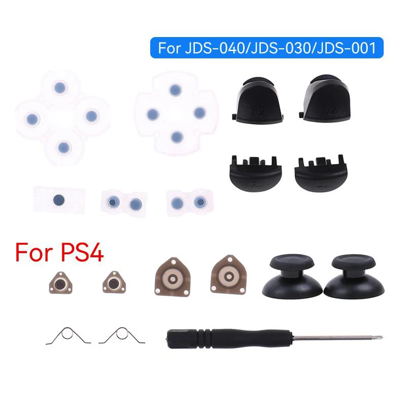 1 Satz Gummi knopf l1 r1 l2 r2 Trigger tasten Analog Stick leitfähige Gummi knopf Ersatzteile für ps4 Slim Controller