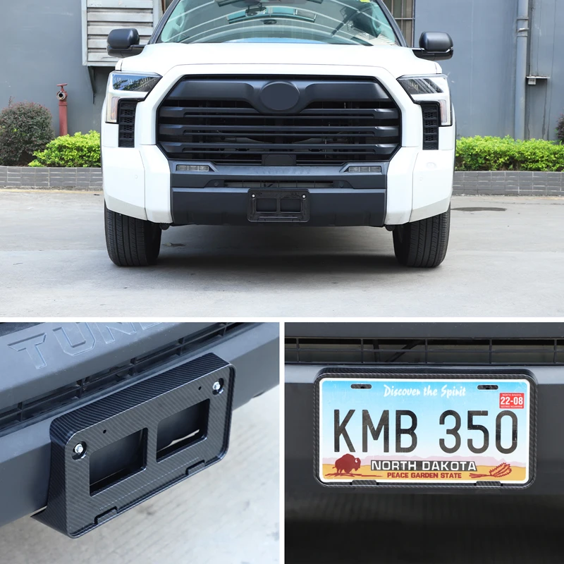 For Toyota Tundra 2022+ carbon fiber front license plate base frame car license plate base plate auto accessories (US version)