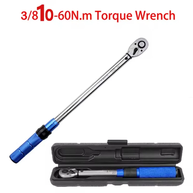 3/8 Torque Wrench 10-60Nm Bike Professional Torque Spanner Automotive Key Mechanical Workshop Tools Square Adapter Drive Key Set