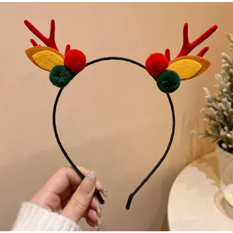 새로운 크리스마스 머리띠 귀여운 사슴뿔 벨 휴일 파티 롤플레잉 섹시하고 귀여운 머리띠 크리스마스 용품 성인용 헤어 액세서리