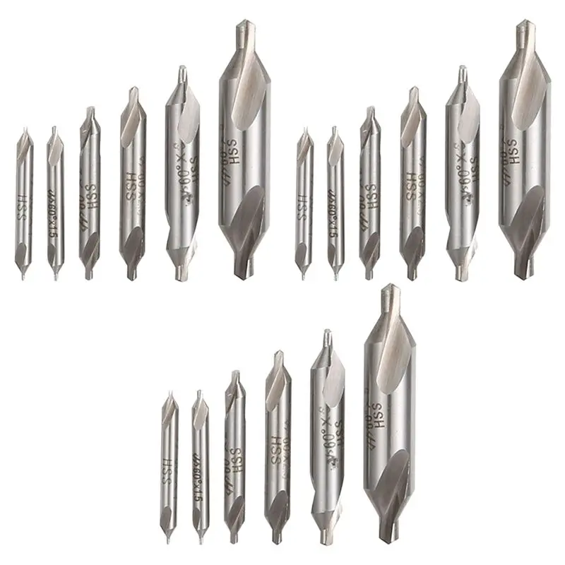 

【FLASH-SALE!】18 PCS HSS Combined Center Drills Bit Set Countersink 60 Degree Angle 5/3/2.5/2/1.5/1 Mm