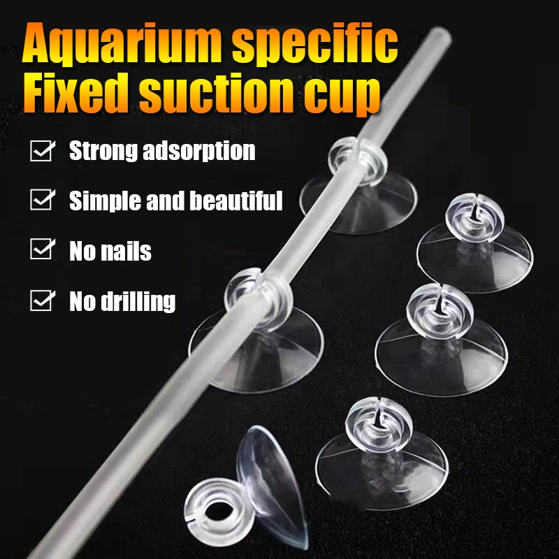 5pcs Aquarium Sucker Suction Cup For 4mm Air Line Pipe Tube Wire Holder Used Sucker For Glass Surface Fish Supplies