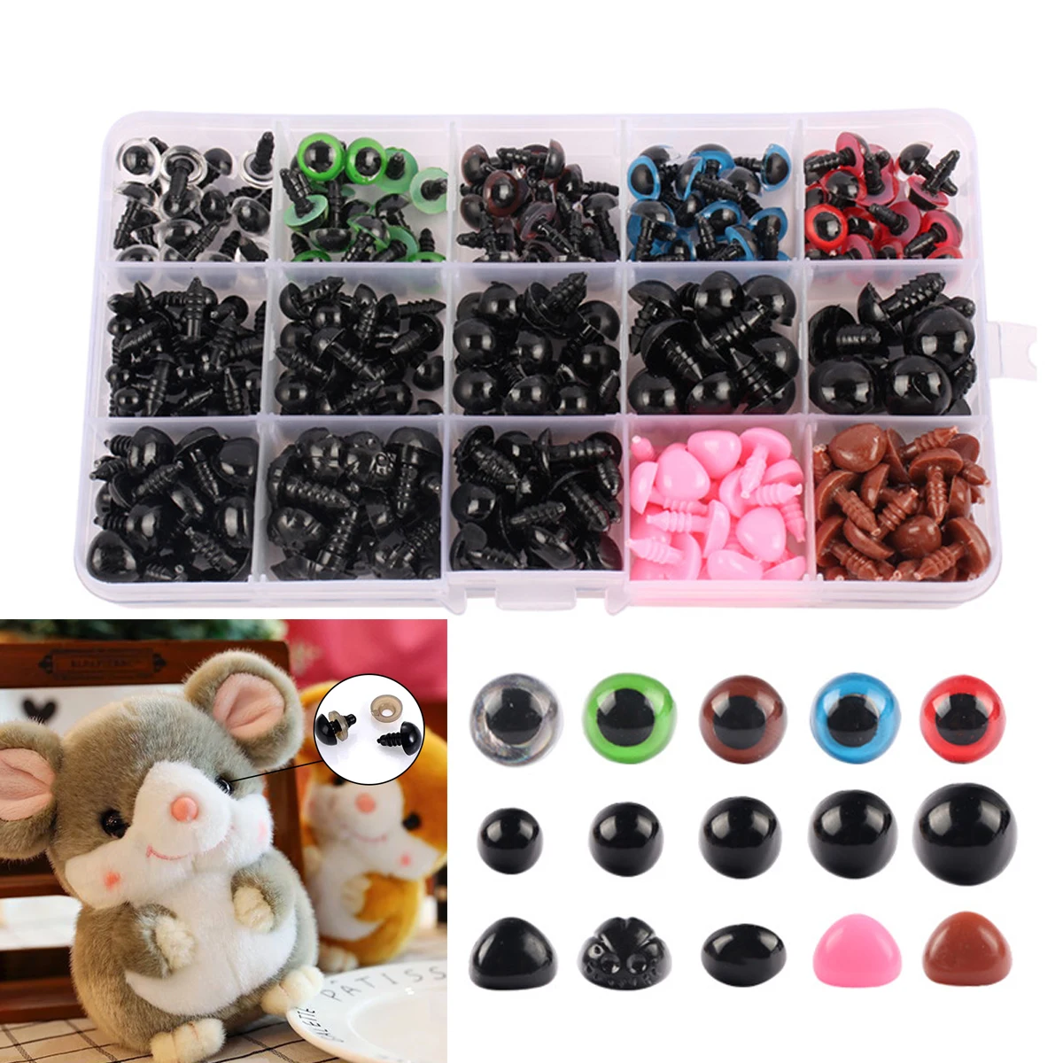 Mix Size 560pcs Wiggly Googly Eyes  For Animal Eyeball Nose Kindergarten Children Craft Y0104