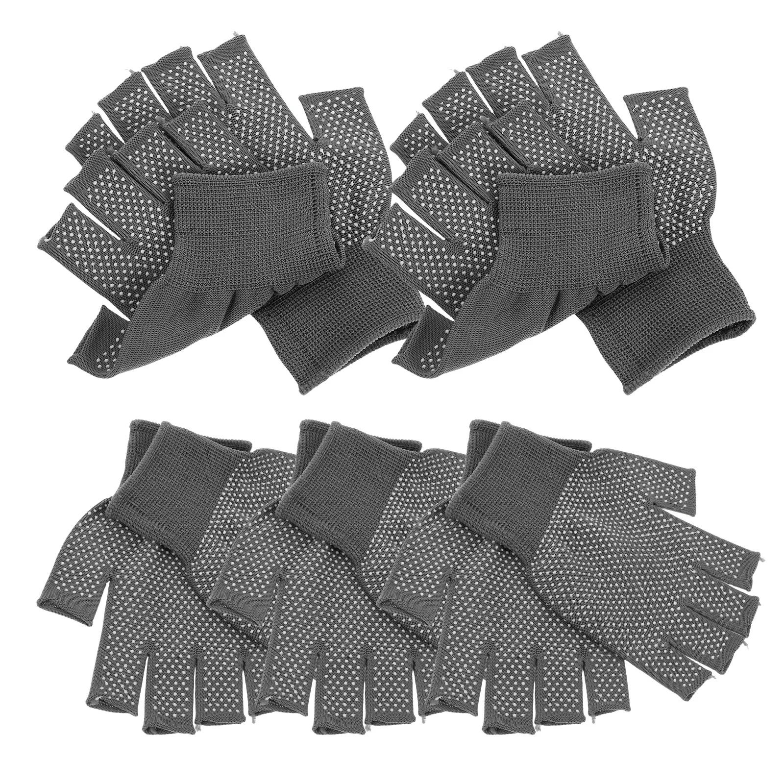 

5Pairs Fingerless Work Gloves Non Slip Grip Breathable Winter Warm Gloves for Driving Cycling Hiking Outdoor Use