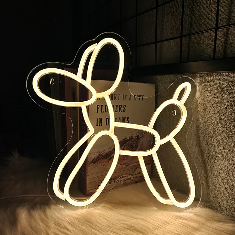 

Neon Sign Of Balloon Dog, Warm White Puppy Wall Decor, Usb Powered, Used For Holiday Parties, Birthday Themes, Bar Wall Lights.