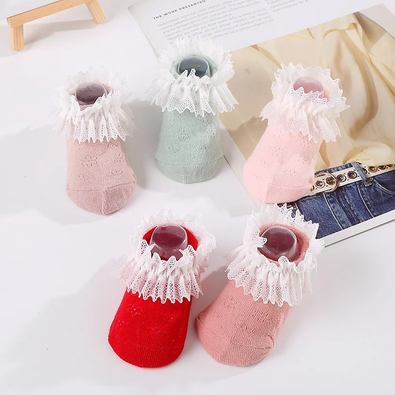 Baywell Newborn Baby Socks For Girls Cotton Lace Infant Girls Sock Princess Toddler Baby Girls Socks Spring Autumn 0-3T