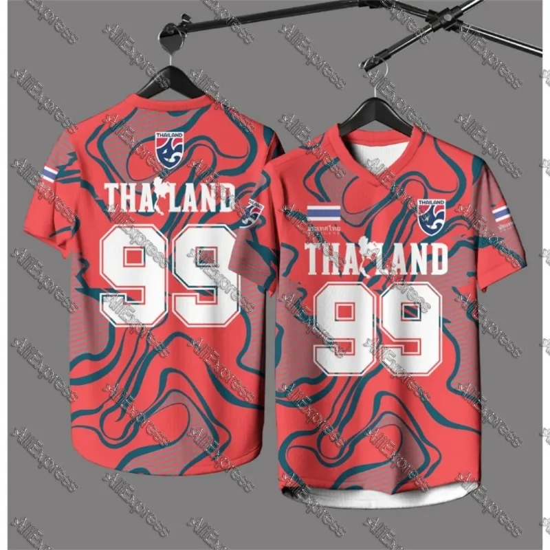 

Летняя спортивная футбольная майка с круглым вырезом, быстросохнущая повседневная футболка с короткими рукавами для мужчин, женщин, детей, Таиланд 2025