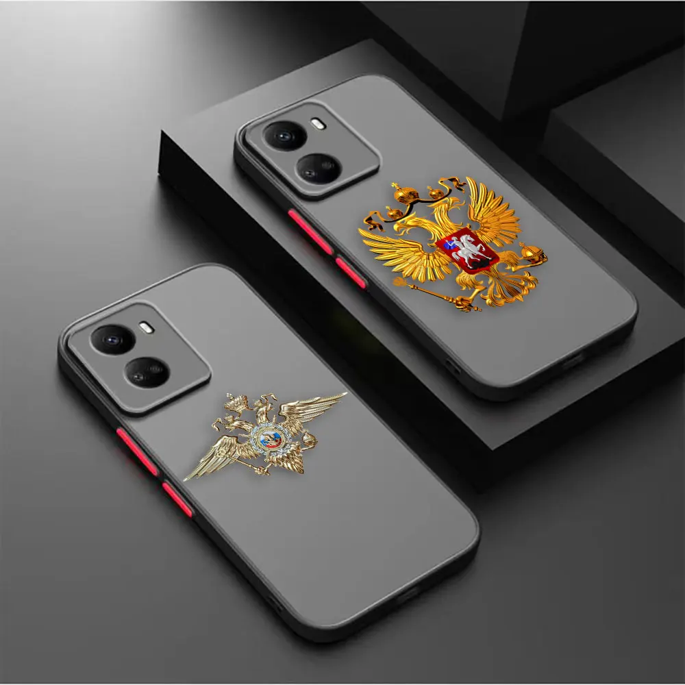 Funda de teléfono mate para Huawei NOVA Y70, 9, 8SE, 8, 7SE, 7I, 7, 6, 5I, 5, 4, 3I, 4G, 5G, Edge, PC, Coque Capa Shell, banderas rusas, emblema