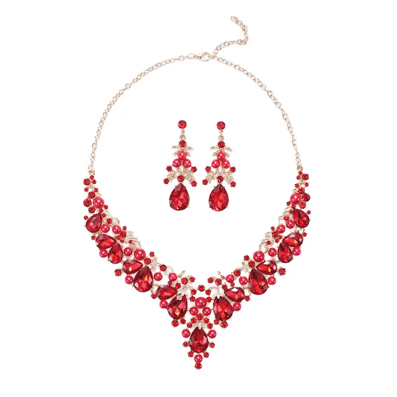 Conjunto de colar personalizado feminino, duas peças, liga, elegante e grande, vestido de casamento, vestido de noite, acessórios de dança do ventre, joias