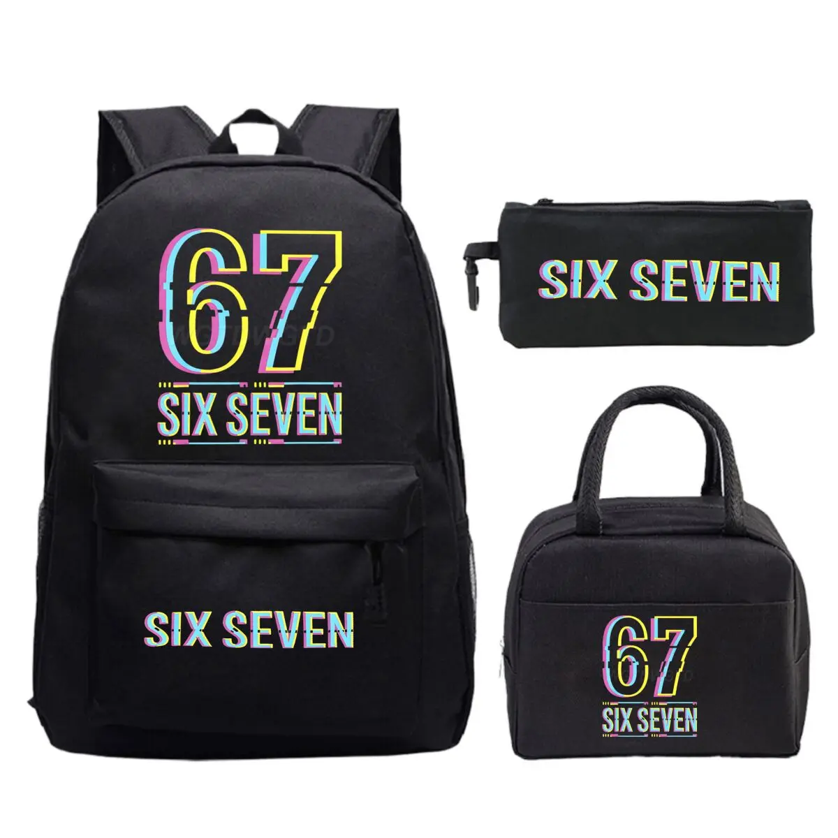 

Рюкзак Six Seven Italian Brainrot Meme с принтом для мальчиков и девочек, комплект из 3 предметов, рюкзак Six Seven 67, школьная сумка с номером, сумка для обеда, чехол для ручки